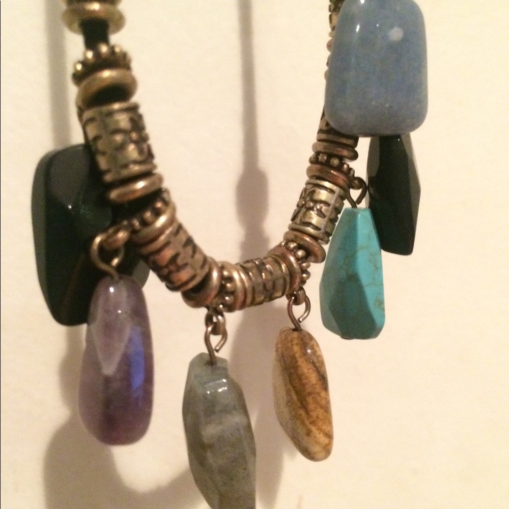 Long necklace with crystals